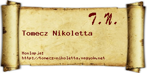 Tomecz Nikoletta névjegykártya