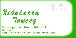 nikoletta tomecz business card